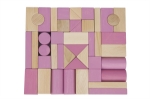 Afbeeldingen van Blokkenset roze-blank Van Dijk Toys
