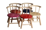 Bild von Kinderstoel,  roze zitvlak, gebogen leuning,  beukenhout Van Dijk Toys