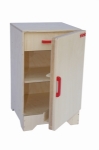 Afbeeldingen van Speel- kinderkeuken-Kleuter Koelkast blank hout 40x 40x 61 cm Van Dijk Toys