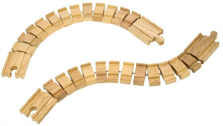Bild von Houten rails, buigzame rails 2 stuks Bigjigs