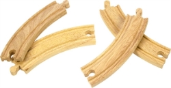 Bigjigs Houten rails bocht lang 4 stuks BJ-BJT102 2
