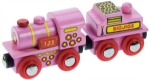 Picture of Roze locomotief met kolentender houten treinbaan Bigjigs