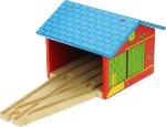 Picture of Treinremise hout voor 2 treinen Bigjigs