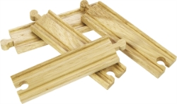 Bigjigs Houten rails recht kort 4 stuks BJ-BJT101 2