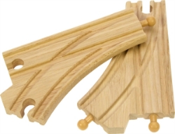 Afbeeldingen van Houten rails, rechtdoor/afslaan splitsing Bigjigs