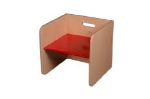 Picture of Rode kubusstoel-kinderstoel met gekleurde zitting,  thuisgebruik 1-8 jaar Van Dijk Toys
