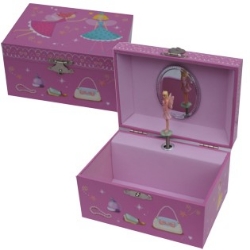 Afbeeldingen van Juwelendoosje muziekdoosje Roze Fee