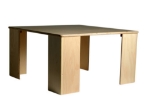 Afbeeldingen van Kubustafel-kindertafel kleuter hout blank met 4 poten Van Dijk Toys
