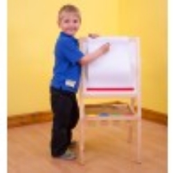 Afbeeldingen van Schoolbord met magneet- en krijtbord hout Bigjigs