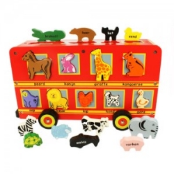 Picture of Autobus vormenpuzzel met veel dieren Nederlands