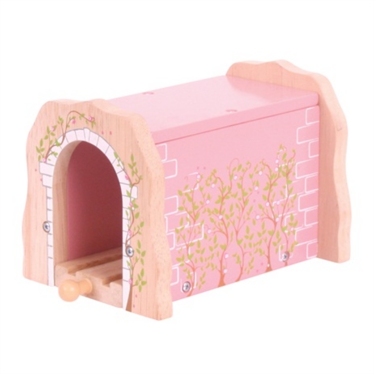 Picture of Spoortunnel roze steen houten treinbaan Bigjigs