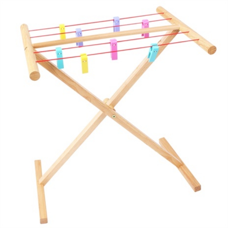 Picture of Houten speel-wasrekje met knijpers Bigjigs