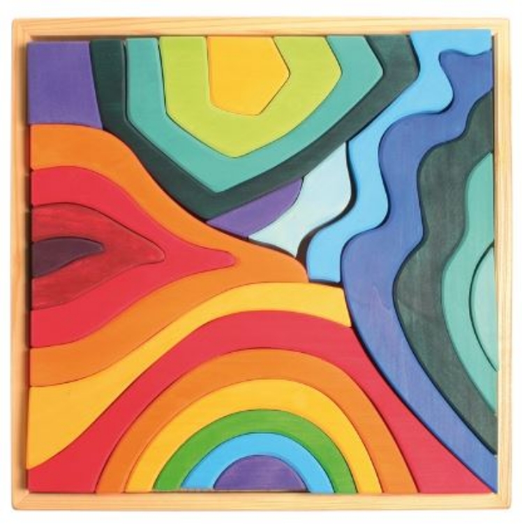 Afbeeldingen van Puzzel bouwblokken 4 elementen 44,5 cm 23-delig Grimm's