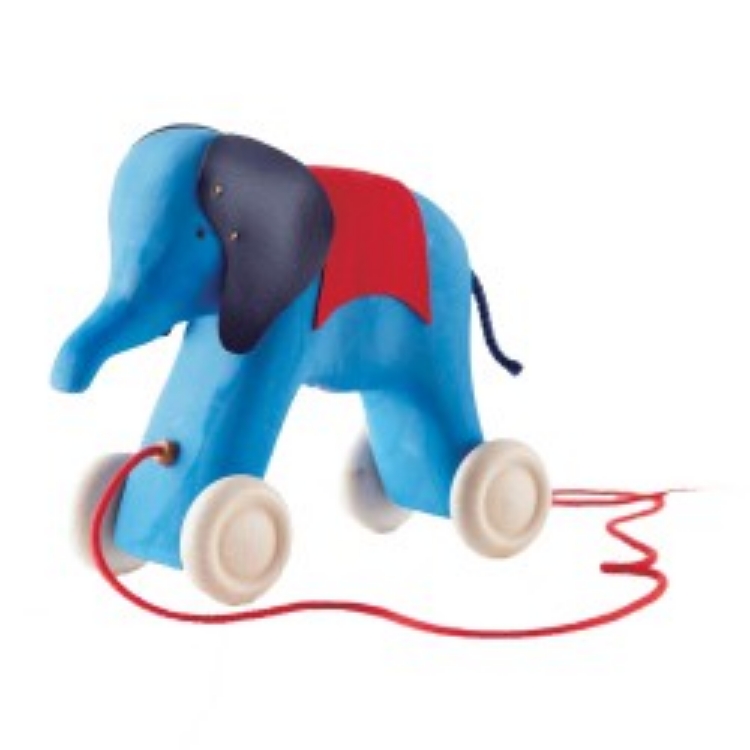 Image de Olifant trekfiguur blauw 23 cm Grimm's
