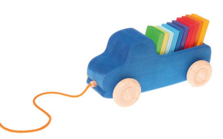 Image de Vrachtauto trekfiguur blauw met gekleurde stenen Grimm's