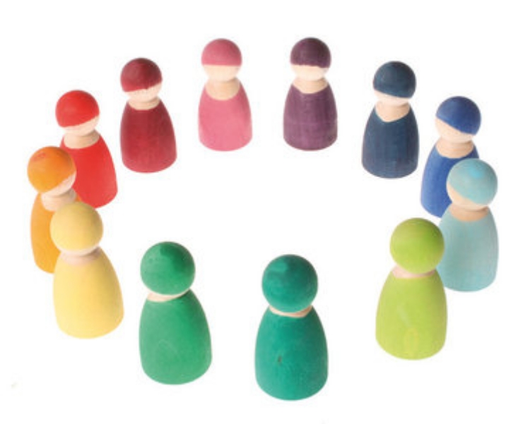Image de 12 regenboogvrienden set gekleurd Grimm's