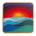 Picture of Puzzel bouwblokken Landschap Zon en Aarde 28 cm 14-delig Grimm's
