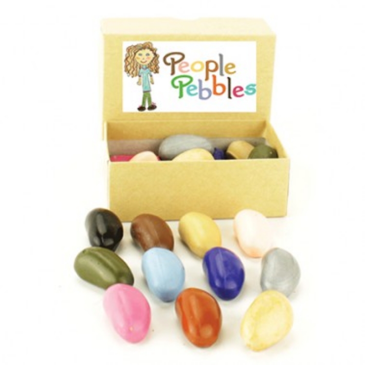 Picture of Vetkrijt Soja People Pebbles 12 in doosje - Crayon Rocks