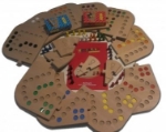 Afbeeldingen van Keez totaalbox-2,4,6 en 8 persoons in  puzzelbord hout
