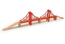 Image de Dubbele hangbrug houten treinbaan Bigjigs