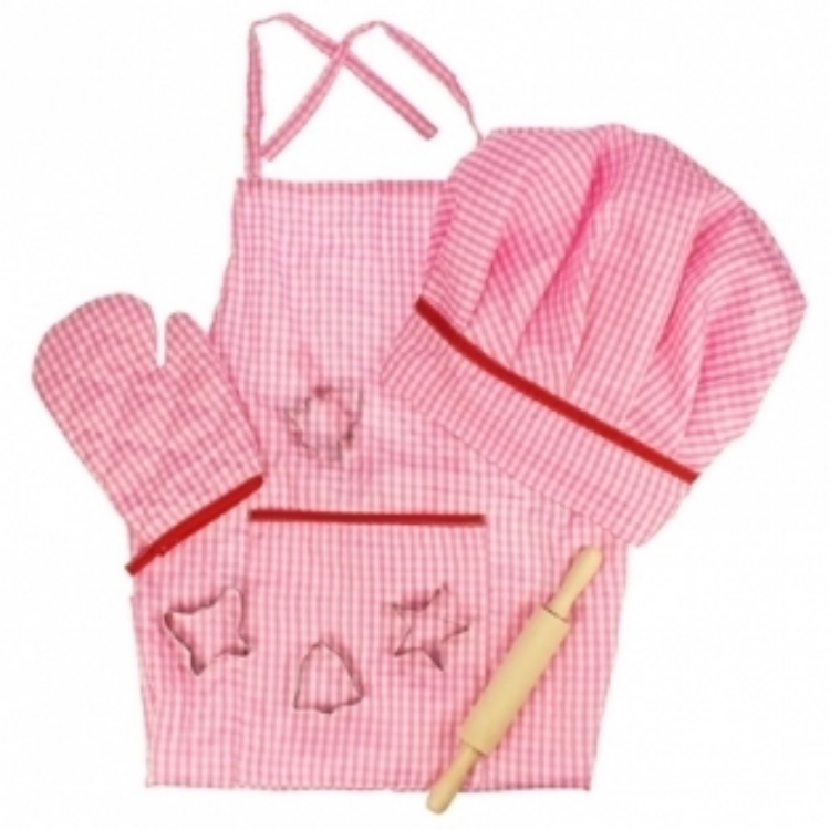 Afbeeldingen van Kokskleding-set roze Bigjigs
