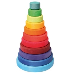 Image de Stapeltoren conisch regenboog 21 cm 11-delig Grimm's