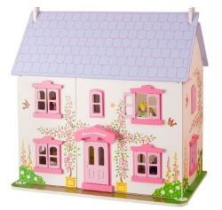 Afbeeldingen van Poppenhuis Roos 'Rose Cottage' met inrichting Bigjigs
