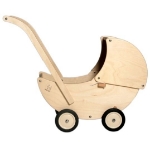 Picture of Poppenwagen hout naturel met beweegbare kap Van Dijk Toys