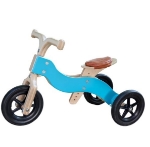 Bild von Dijktrike 2in1 loopfiets drie- en tweewieler kinderfiets hout blauw 1-4 jaar Van Dijk Toys