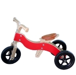 Bild von Dijktrike 2in1 loopfiets drie- en tweewieler hout rood 1-4 jaar Van Dijk Toys