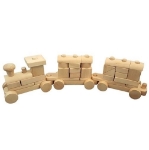 Bild von Bouw/blokkentrein groot naturel hout 63,5 cm lang
