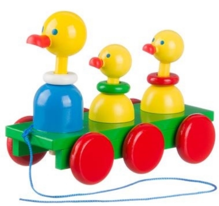 Afbeeldingen van Trekfiguur familie eend moeder vooraan