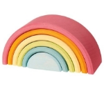 Afbeeldingen van Regenboog pastel medium 17 cm 6-delig Grimm's