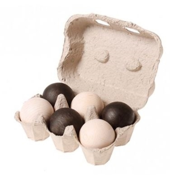 Picture of Grimm's Speelballen zwart/wit hout voor regenboog 6 stuks