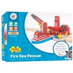 Image de Overslagstation Brandweer houten treinbaan Bigjigs