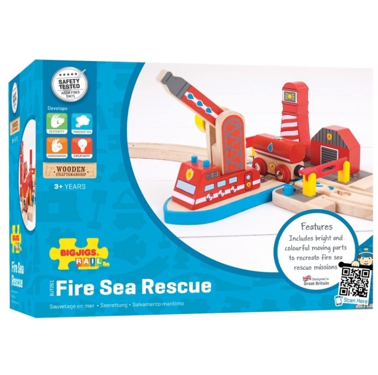 Image de Overslagstation Brandweer houten treinbaan Bigjigs