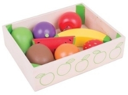Afbeeldingen van Kratje met houten fruit Bigjigs