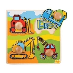 Afbeeldingen van Puzzel grote knoppen Werkvoertuigen 1+ Bigjigs