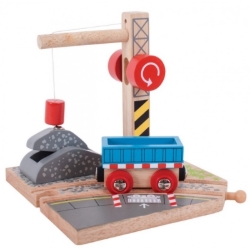 Bigjigs houten treinbaangebouw containeroverslagstation BJ-BJ253 1