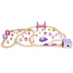 Picture of Grote treinbaanset hout Fairy Town roze Bigjigs