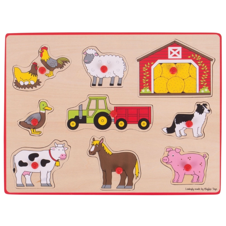 Image de Knoppenpuzzel Boerderij 3jr+ Bigjigs