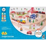Picture of Luxe houten vracht-treinbaanset in kist Bigjigs