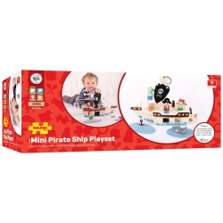 Afbeeldingen van Speelset hout Piratenschip 10-delig Bigjigs