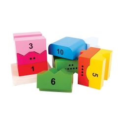Picture of Houten stapeltoren Kleur en Nummer - Bigjigs - Vanaf 3 jaar