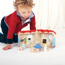 Afbeeldingen van Speelset hout Het Ziekenhuis 10-delig Bigjigs