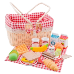 Afbeeldingen van New Classic Toys Picknickmand met veel houten stukken