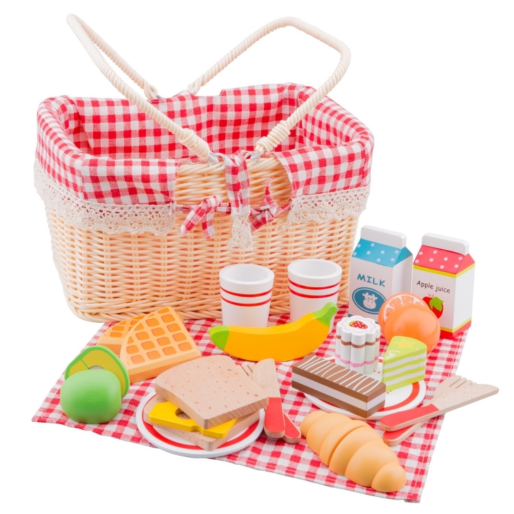 Picture of Picknickmand met veel houten stukken