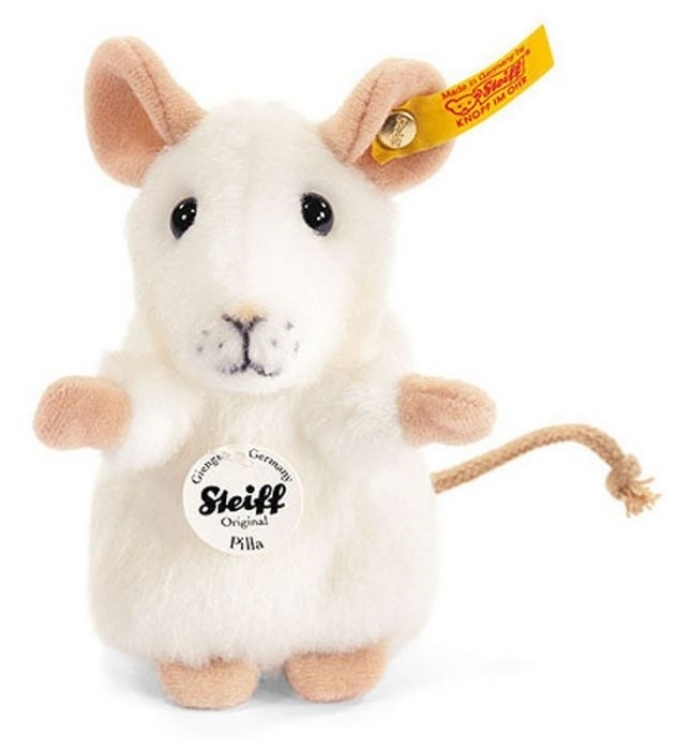 Afbeeldingen van Muis Pilla wit 10 cm Steiff