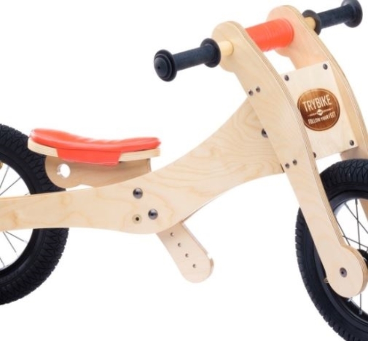 Bild von Trybike zadelhoes en kinbeschermer Oranje – voor de Houten Trybike