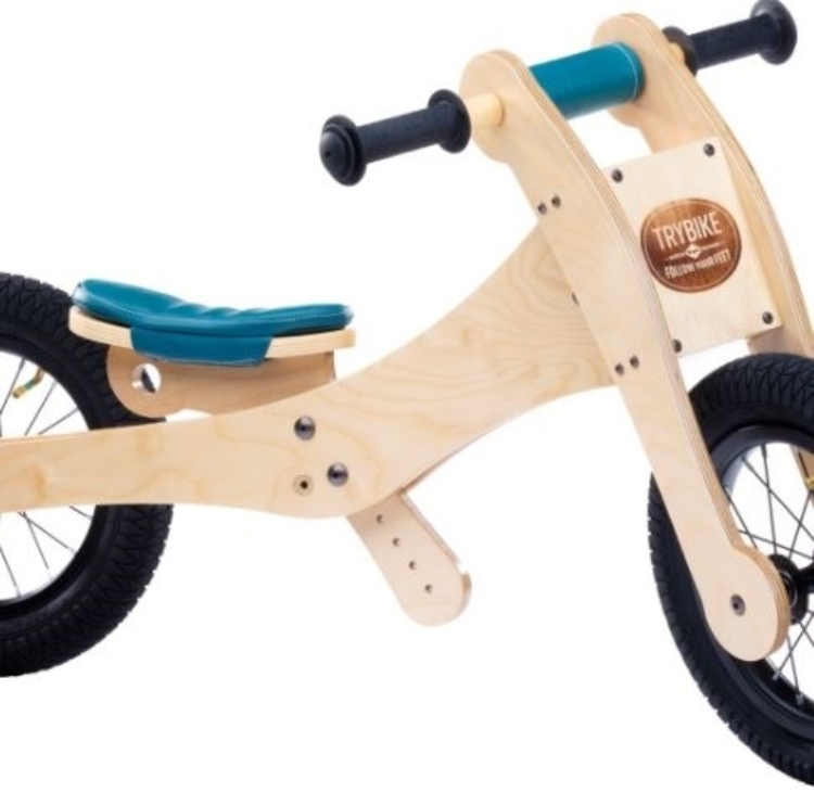 Bild von Trybike zadelhoes en kinbeschermer Blauw – voor de Houten Trybike